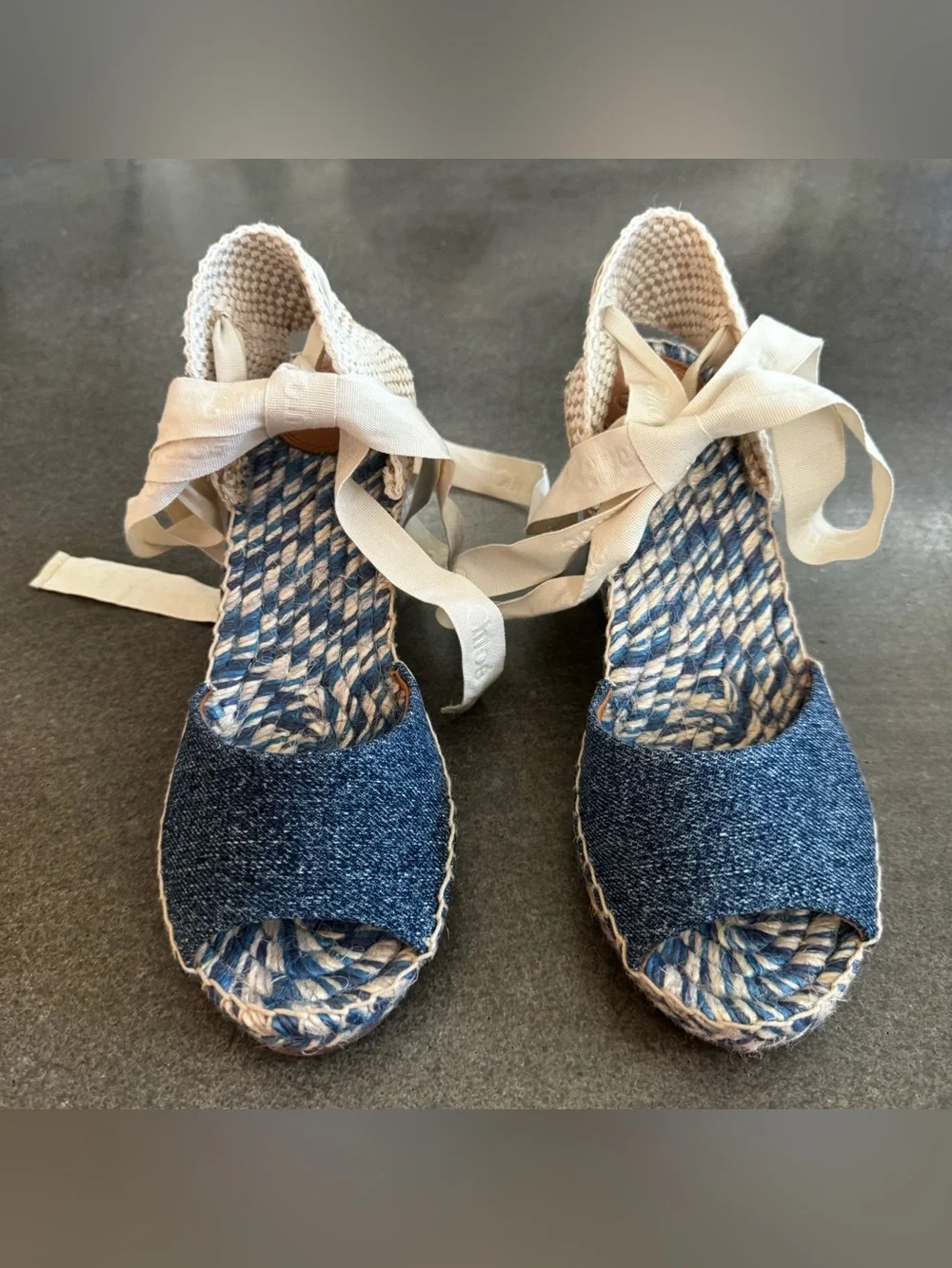 Chloe Pia ankle-wrap wedge espadrilles